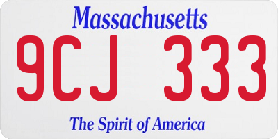 MA license plate 9CJ333
