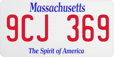 MA license plate 9CJ369