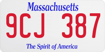 MA license plate 9CJ387