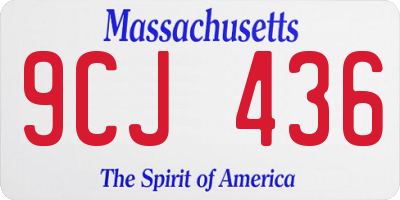 MA license plate 9CJ436