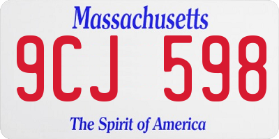 MA license plate 9CJ598