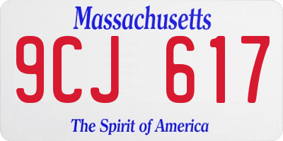 MA license plate 9CJ617