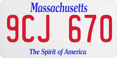 MA license plate 9CJ670