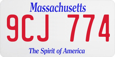 MA license plate 9CJ774