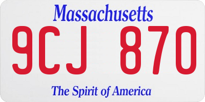 MA license plate 9CJ870