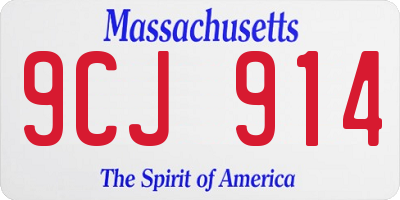 MA license plate 9CJ914