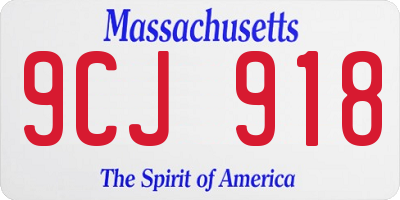 MA license plate 9CJ918