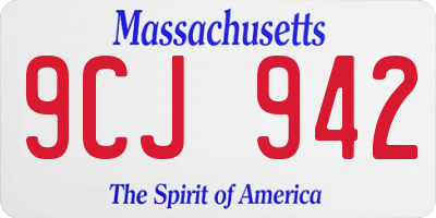 MA license plate 9CJ942