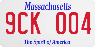 MA license plate 9CK004
