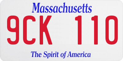 MA license plate 9CK110