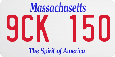 MA license plate 9CK150