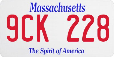 MA license plate 9CK228