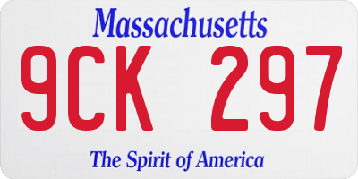 MA license plate 9CK297