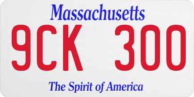 MA license plate 9CK300