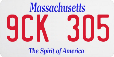 MA license plate 9CK305