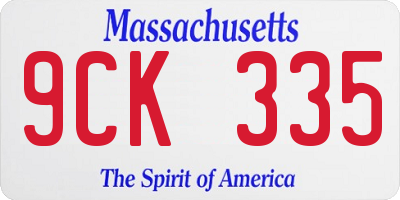 MA license plate 9CK335