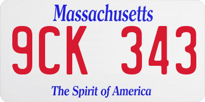 MA license plate 9CK343
