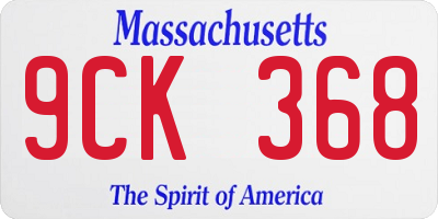 MA license plate 9CK368