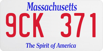 MA license plate 9CK371