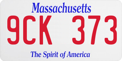 MA license plate 9CK373