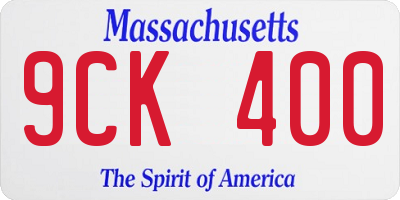 MA license plate 9CK400
