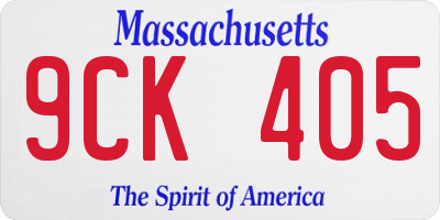 MA license plate 9CK405