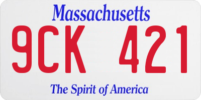 MA license plate 9CK421