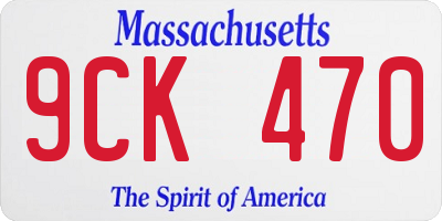 MA license plate 9CK470