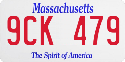 MA license plate 9CK479