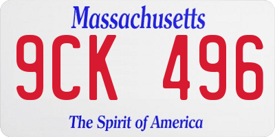 MA license plate 9CK496
