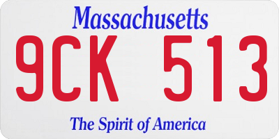 MA license plate 9CK513