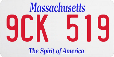 MA license plate 9CK519