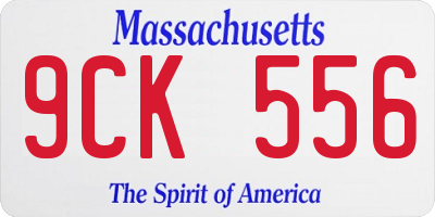 MA license plate 9CK556