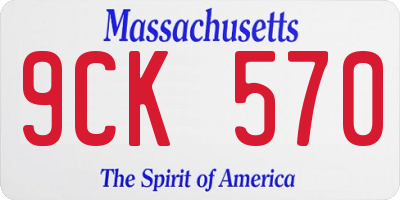MA license plate 9CK570