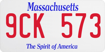 MA license plate 9CK573