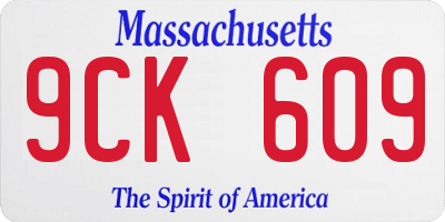 MA license plate 9CK609