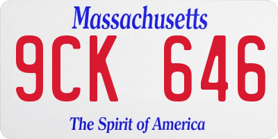 MA license plate 9CK646