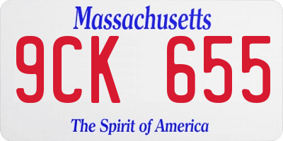 MA license plate 9CK655