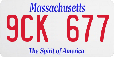 MA license plate 9CK677