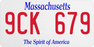 MA license plate 9CK679