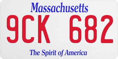 MA license plate 9CK682