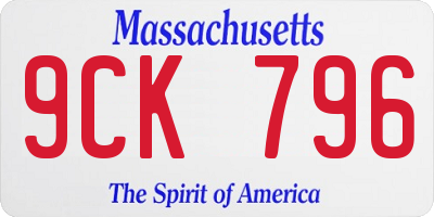 MA license plate 9CK796