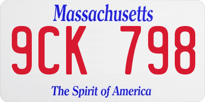 MA license plate 9CK798