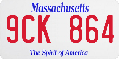 MA license plate 9CK864