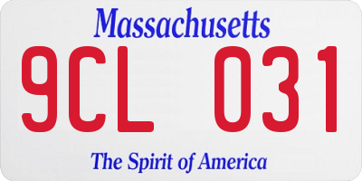 MA license plate 9CL031