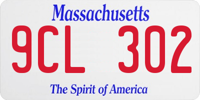 MA license plate 9CL302