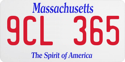 MA license plate 9CL365