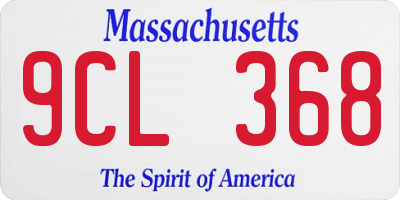 MA license plate 9CL368