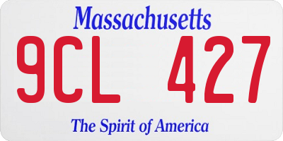 MA license plate 9CL427