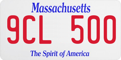 MA license plate 9CL500